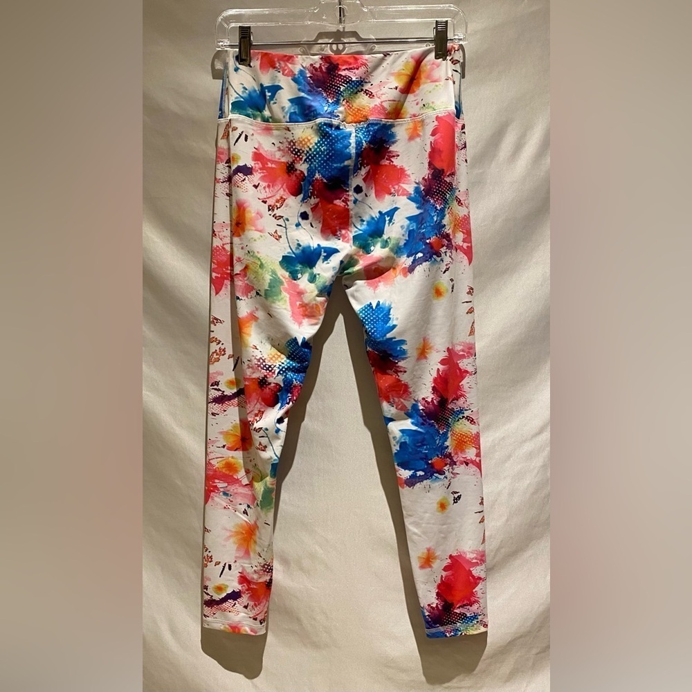 Abstract Paint Splatter 3/4 Length Yoga Pant, size L - Picture 2 of 6